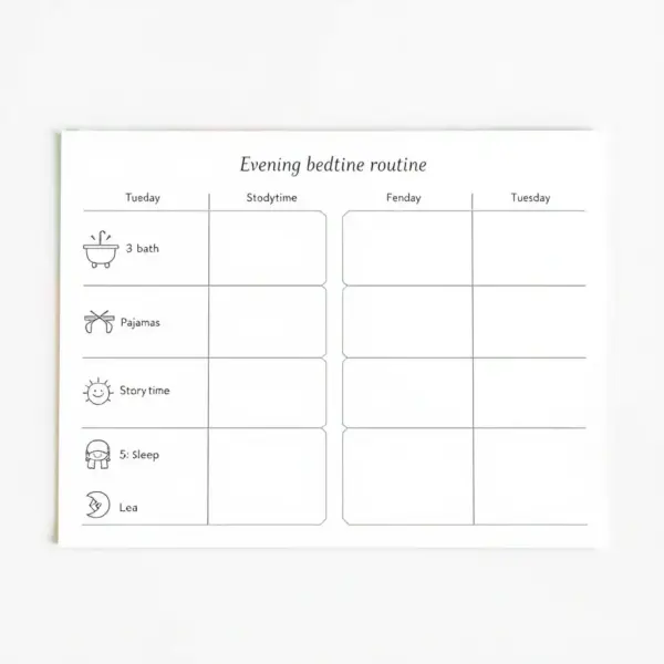 Evening Bedtime Routine Planner